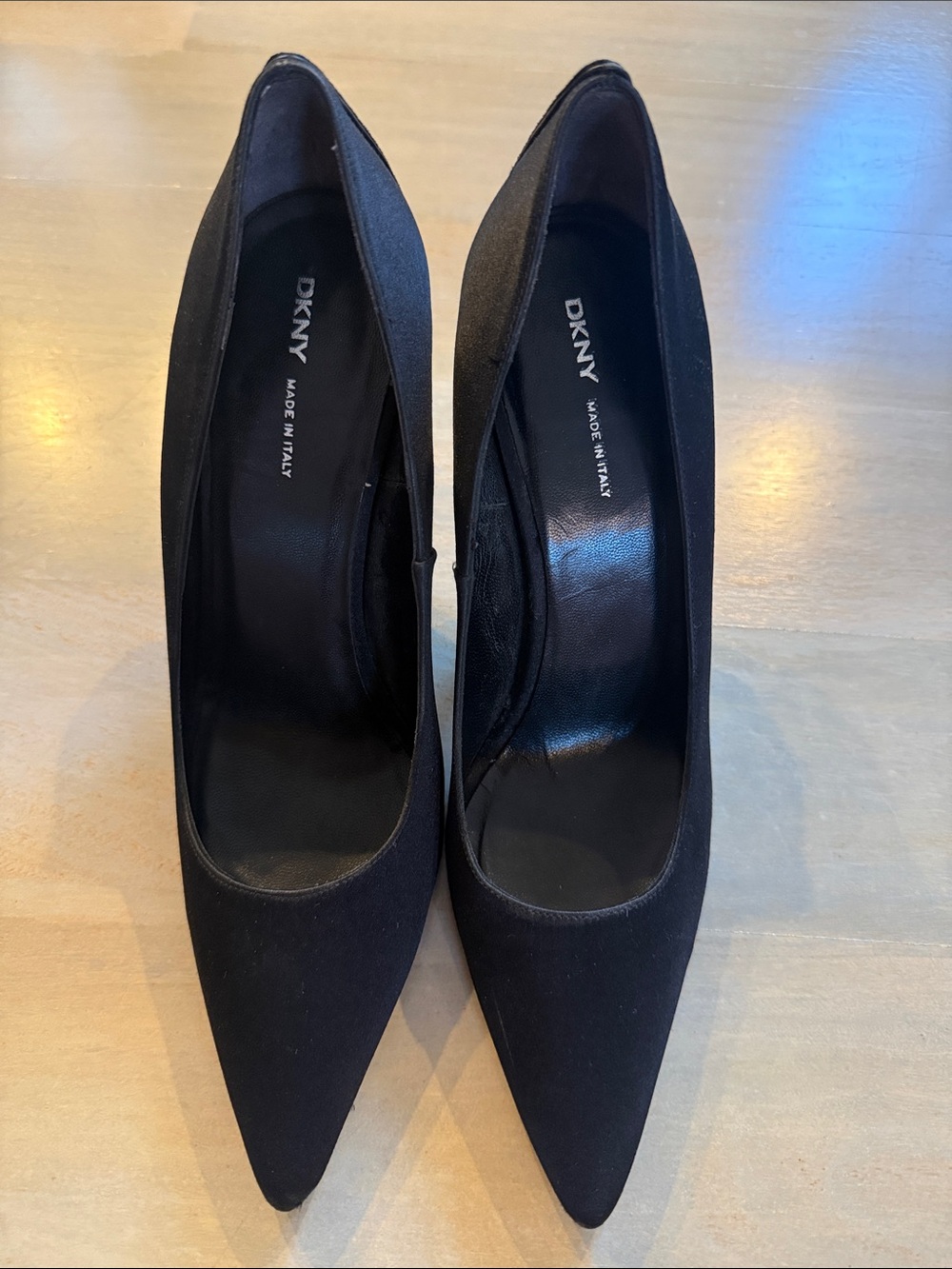 DKNY Black Pointed Toe Stiletto Heels